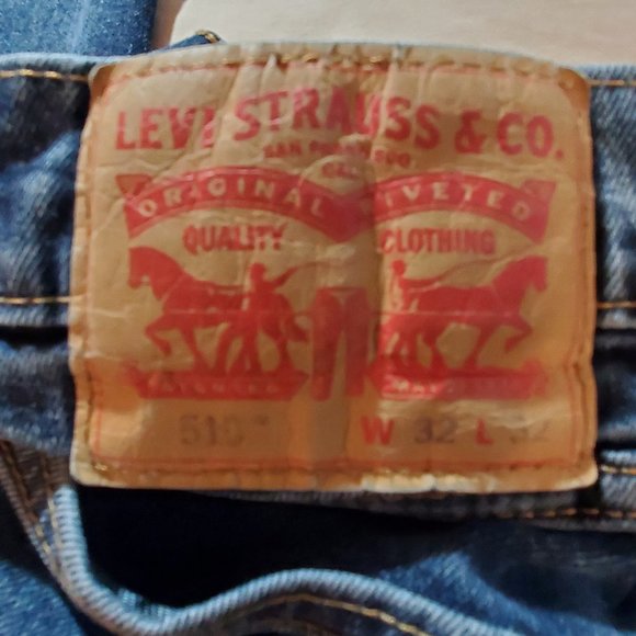 Rare LEVI'S 510 JEANS Skinny Fit 32" W x 32" L with Rare Blank Red Tab A… - Picture 4 of 16